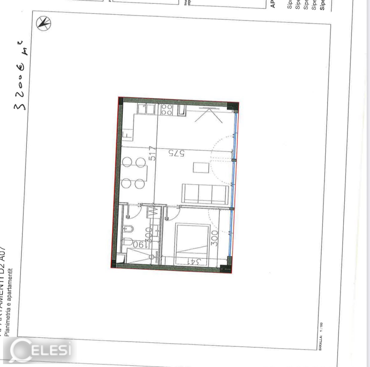 Shitet apartament 1+1 tek Kompleksi Square Village , Santorini 2 , Dhermi , Palase , Himare , Drimadhe , Drymades . – Drimadhe
